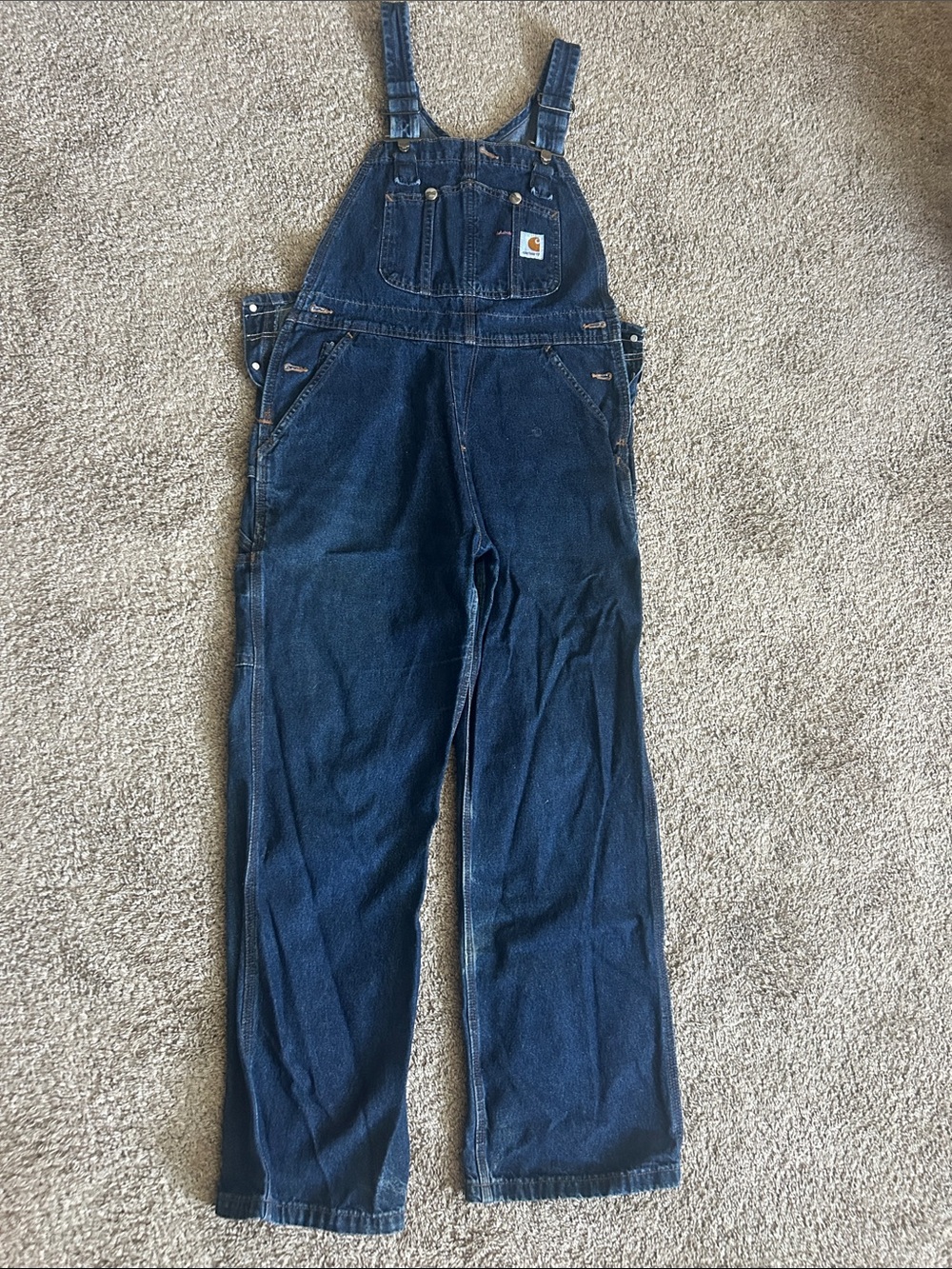 Carhartt Women’s Dark Indigo Denim Relaxed Overalls